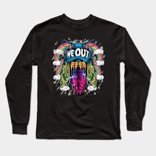 Funny Rainbow Cicada We Out Cute Cicada Brood Emergence Long Sleeve T-Shirt